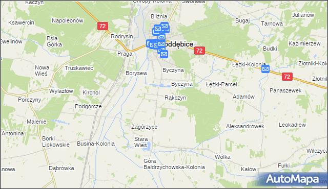 mapa Rąkczyn, Rąkczyn na mapie Targeo