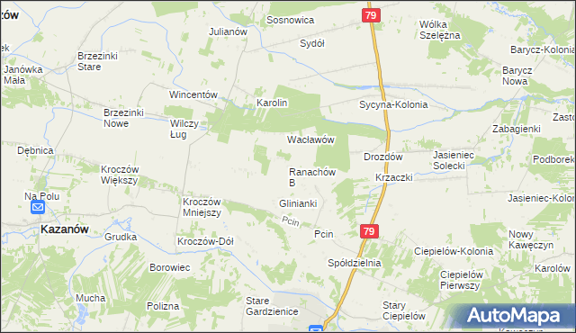 mapa Ranachów B, Ranachów B na mapie Targeo