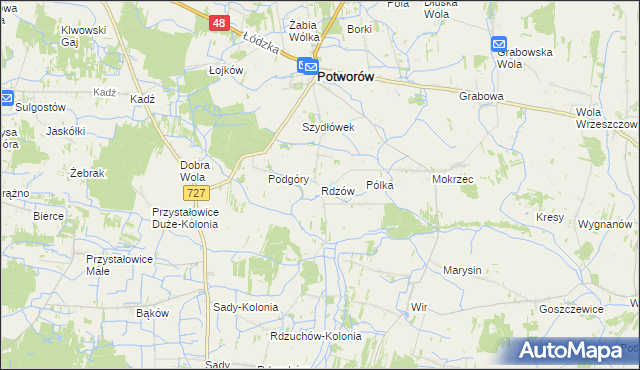 mapa Rdzów, Rdzów na mapie Targeo