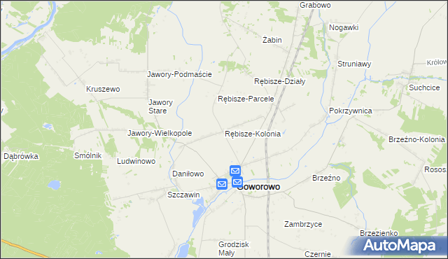 mapa Rębisze-Kolonia, Rębisze-Kolonia na mapie Targeo