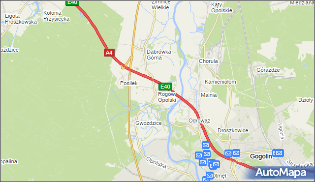 mapa Rogów Opolski, Rogów Opolski na mapie Targeo