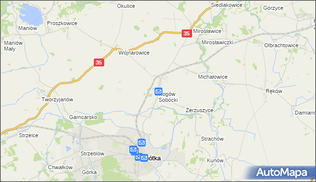 mapa Rogów Sobócki, Rogów Sobócki na mapie Targeo