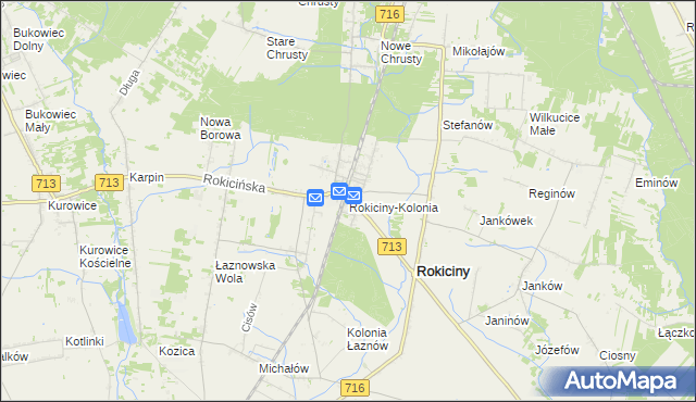 mapa Rokiciny-Kolonia, Rokiciny-Kolonia na mapie Targeo