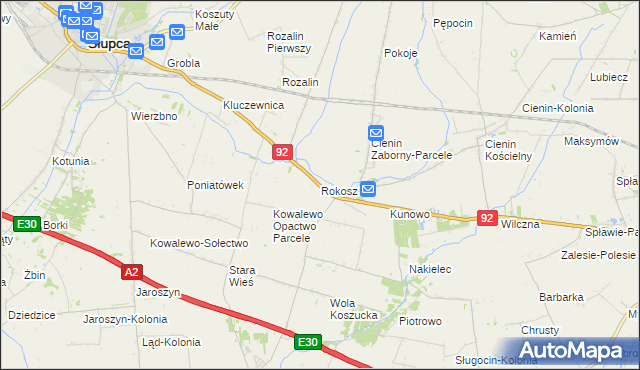 mapa Rokosz, Rokosz na mapie Targeo