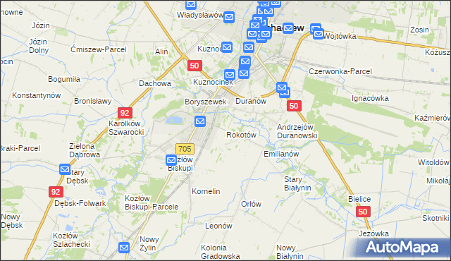 mapa Rokotów, Rokotów na mapie Targeo