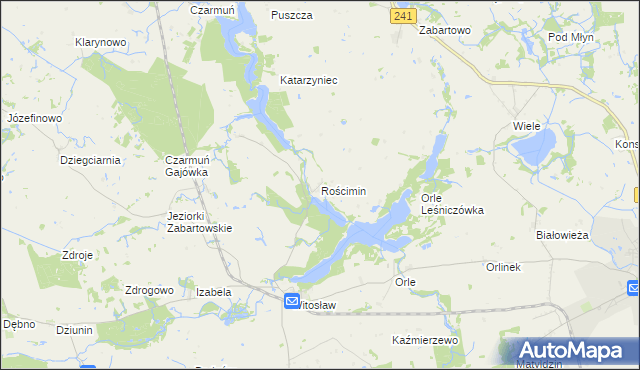 mapa Rościmin, Rościmin na mapie Targeo