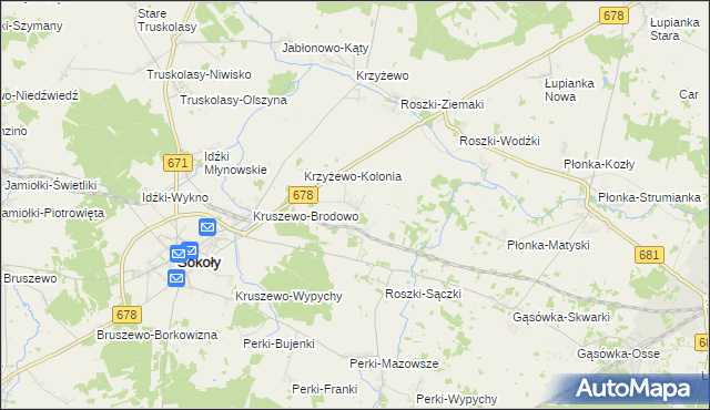 mapa Roszki-Chrzczony, Roszki-Chrzczony na mapie Targeo