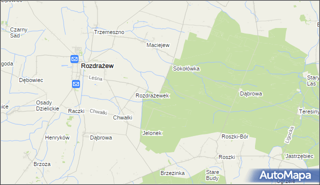 mapa Rozdrażewek gmina Krotoszyn, Rozdrażewek gmina Krotoszyn na mapie Targeo