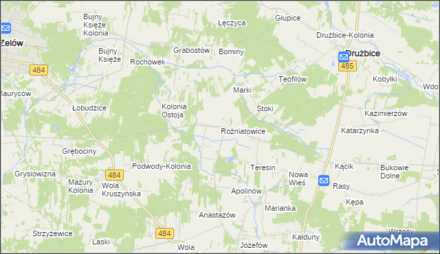 mapa Rożniatowice, Rożniatowice na mapie Targeo