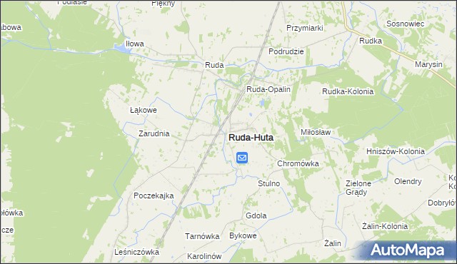 mapa Ruda-Huta, Ruda-Huta na mapie Targeo