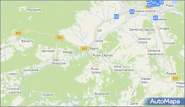 mapa Ruda-Zagrody, Ruda-Zagrody na mapie Targeo