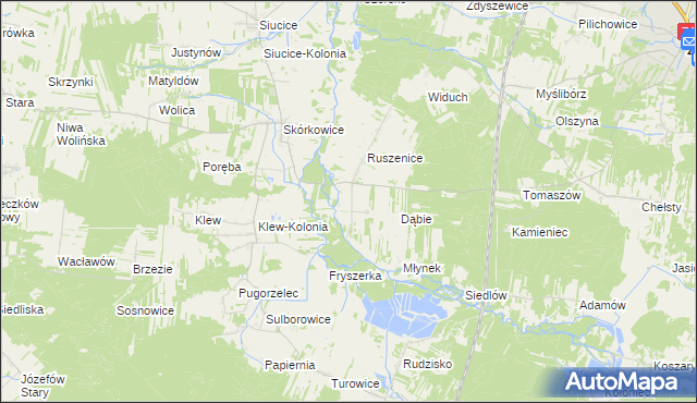 mapa Ruszenice-Kolonia, Ruszenice-Kolonia na mapie Targeo