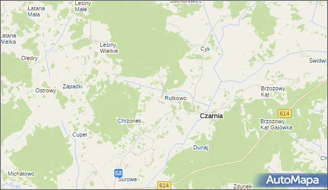 mapa Rutkowo gmina Czarnia, Rutkowo gmina Czarnia na mapie Targeo