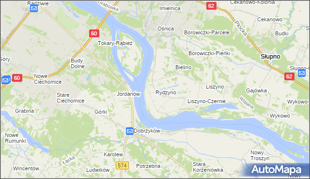 mapa Rydzyno, Rydzyno na mapie Targeo