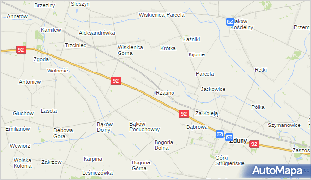 mapa Rząśno, Rząśno na mapie Targeo