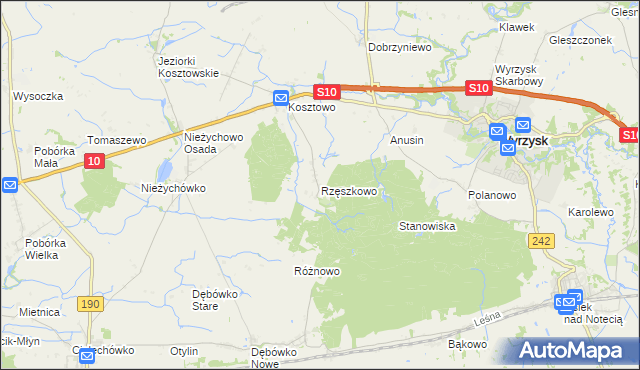 mapa Rzęszkowo, Rzęszkowo na mapie Targeo