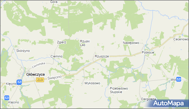 mapa Rzuszcze, Rzuszcze na mapie Targeo