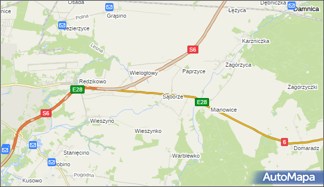 mapa Sąborze, Sąborze na mapie Targeo