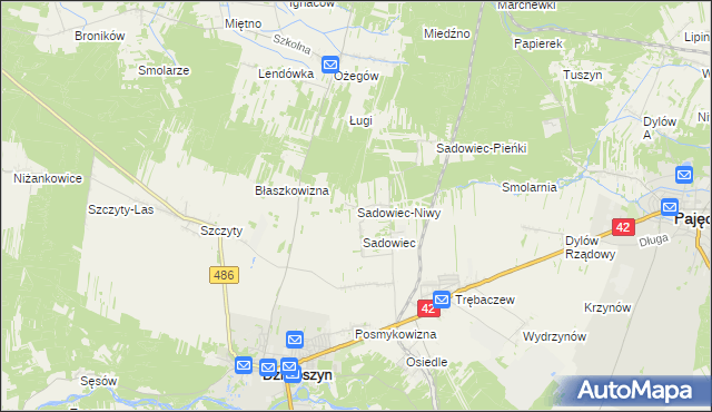 mapa Sadowiec-Niwy, Sadowiec-Niwy na mapie Targeo