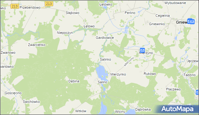 mapa Salinko, Salinko na mapie Targeo