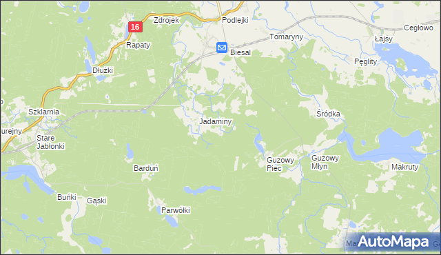 mapa Salminek, Salminek na mapie Targeo