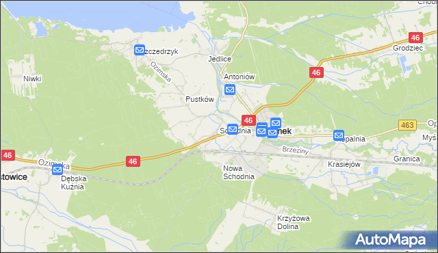 mapa Schodnia, Schodnia na mapie Targeo