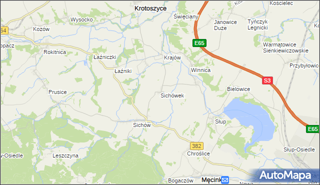 mapa Sichówek, Sichówek na mapie Targeo