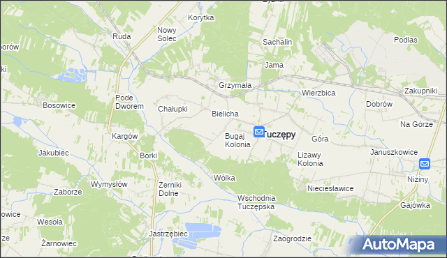 mapa Sieczków gmina Tuczępy, Sieczków gmina Tuczępy na mapie Targeo