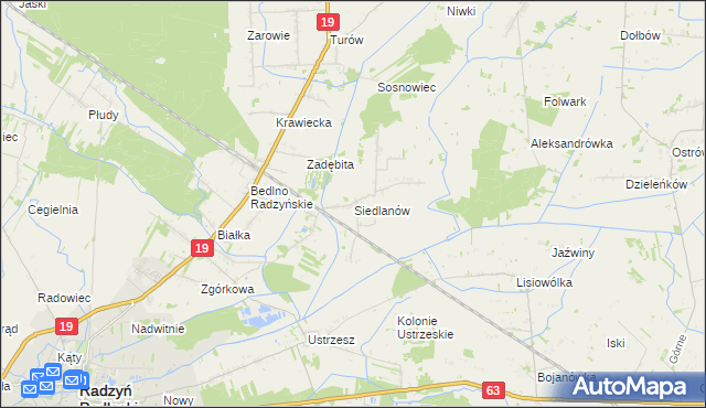 mapa Siedlanów, Siedlanów na mapie Targeo