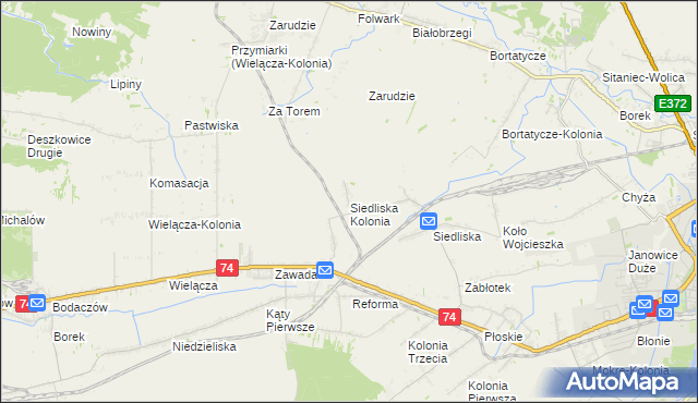 mapa Siedliska Kolonia, Siedliska Kolonia na mapie Targeo