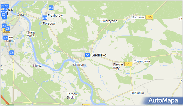 mapa Siedlisko powiat nowosolski, Siedlisko powiat nowosolski na mapie Targeo