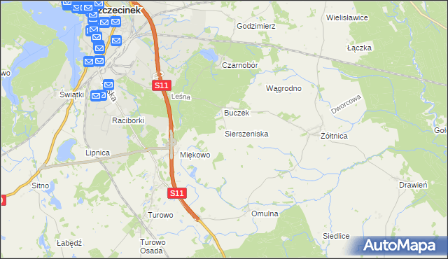 mapa Sierszeniska, Sierszeniska na mapie Targeo