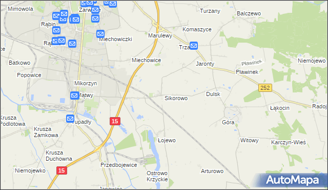 mapa Sikorowo gmina Inowrocław, Sikorowo gmina Inowrocław na mapie Targeo