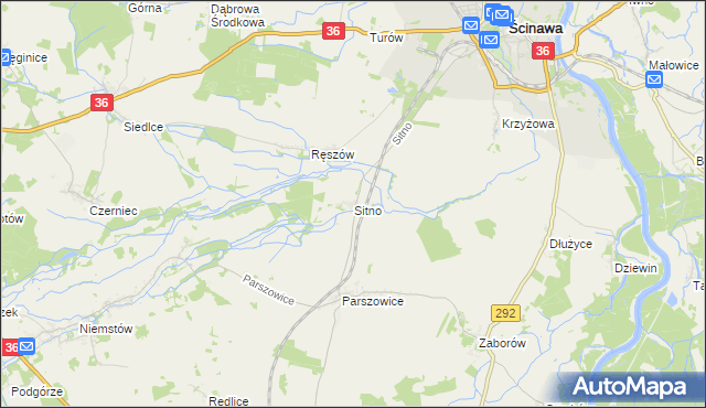 mapa Sitno gmina Ścinawa, Sitno gmina Ścinawa na mapie Targeo