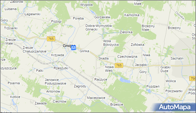 mapa Skadla, Skadla na mapie Targeo