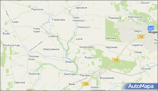 mapa Skarbkowa, Skarbkowa na mapie Targeo