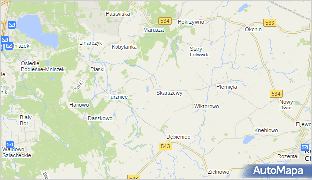 mapa Skarszewy gmina Grudziądz, Skarszewy gmina Grudziądz na mapie Targeo