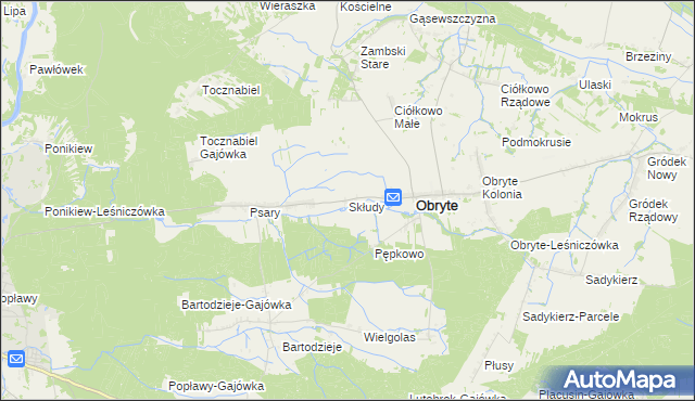 mapa Skłudy, Skłudy na mapie Targeo