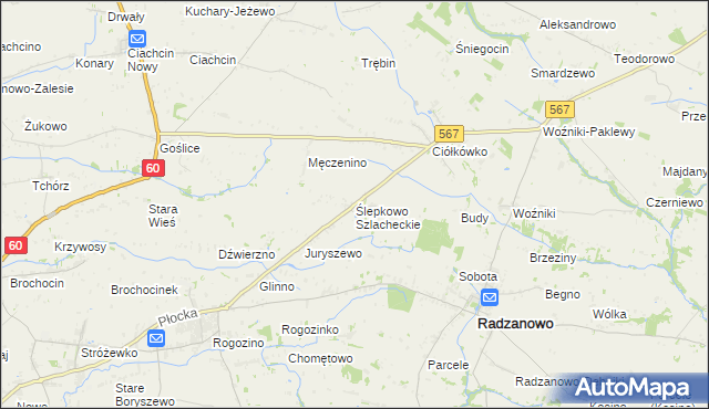 mapa Ślepkowo Szlacheckie, Ślepkowo Szlacheckie na mapie Targeo