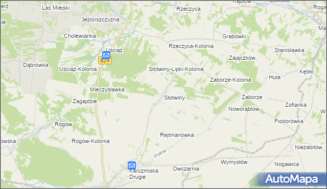 mapa Słotwiny gmina Karczmiska, Słotwiny gmina Karczmiska na mapie Targeo