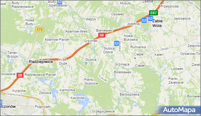 mapa Słubica-Wieś, Słubica-Wieś na mapie Targeo