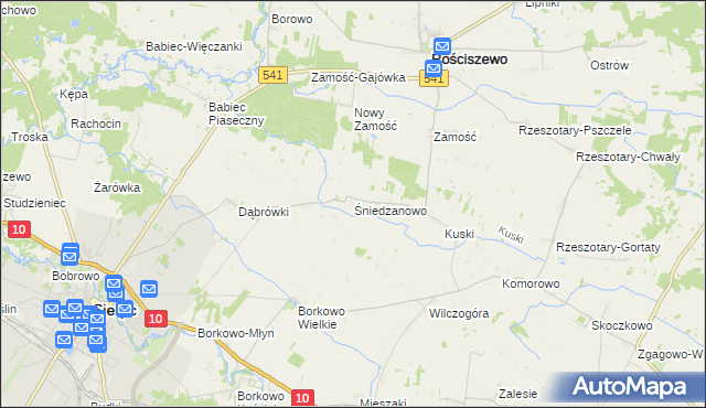 mapa Śniedzanowo, Śniedzanowo na mapie Targeo