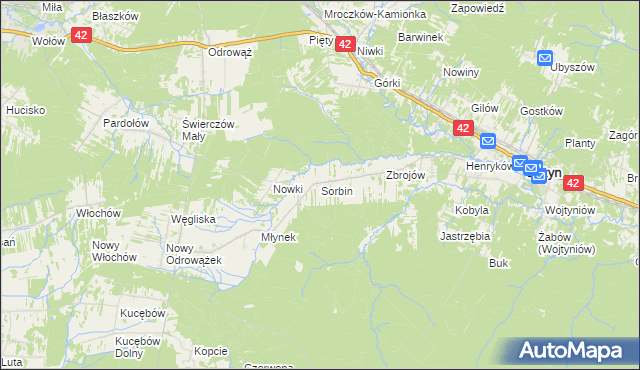 mapa Sorbin, Sorbin na mapie Targeo