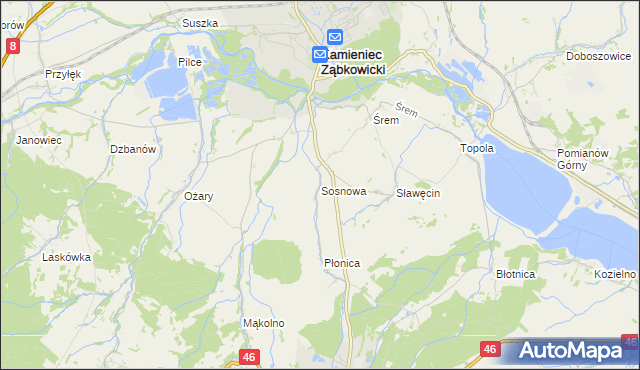 mapa Sosnowa, Sosnowa na mapie Targeo