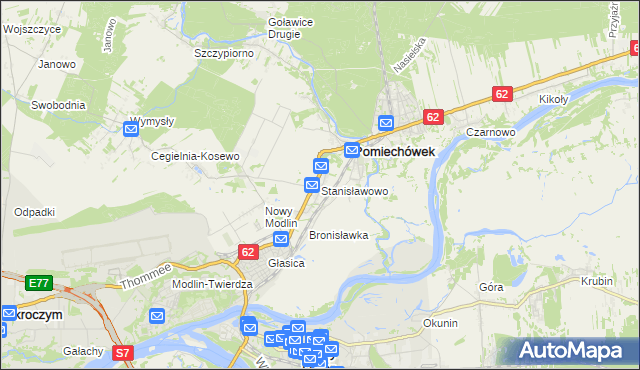 mapa Stanisławowo gmina Pomiechówek, Stanisławowo gmina Pomiechówek na mapie Targeo