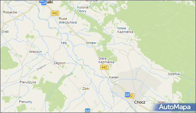 mapa Stara Kaźmierka, Stara Kaźmierka na mapie Targeo