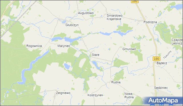 mapa Stare gmina Wysoka, Stare gmina Wysoka na mapie Targeo