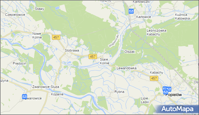 mapa Stare Kolnie, Stare Kolnie na mapie Targeo