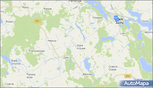 mapa Stare Krzywe, Stare Krzywe na mapie Targeo