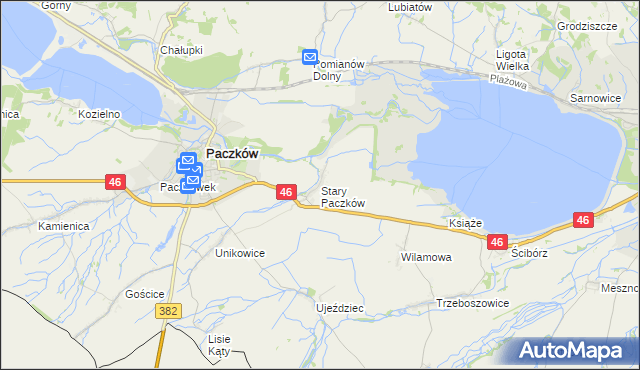 mapa Stary Paczków, Stary Paczków na mapie Targeo